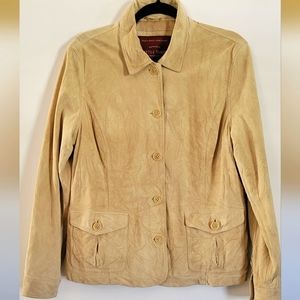 VTG 90’s Y2K Eddie Bauer Seattle Washable Suede Jacket Coastal Cowgirl Buckskin